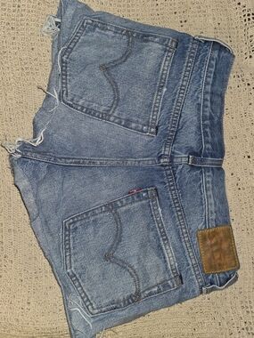 Vintage Blue Denim Cutoff Shorts with Red Tab White Cone Selvedge